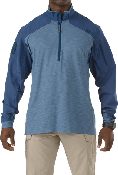 5.11 Tactical Rapid Half Zip, front i farven Regatta Blå