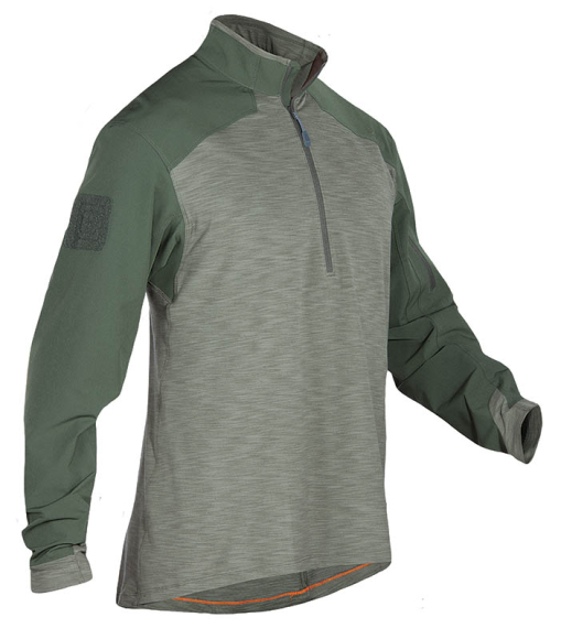 5.11 Tactical Rapid Half Zip, front i farven TDU green