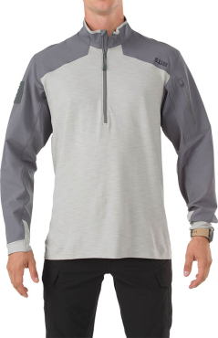 5.11 Tactical Rapid Half Zip, front i farven Stormgrå