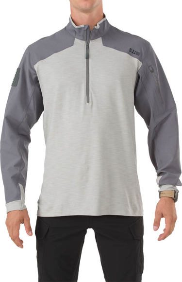 5.11 Tactical Rapid Half Zip, front i farven Stormgrå