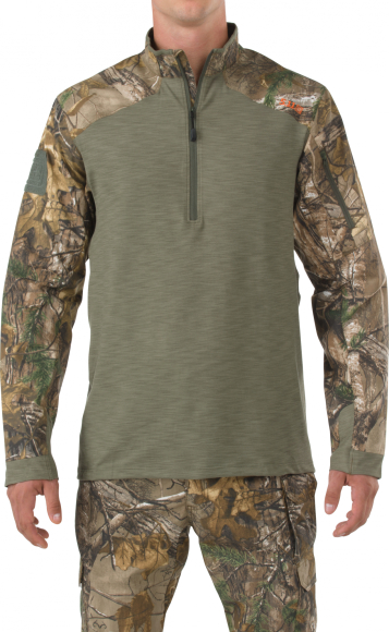 5.11 Tactical Rapid Half Zip RealTree camouflage. Fronten